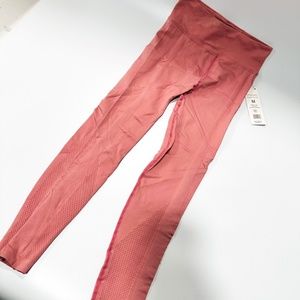 NEW Harmony Balance Rose Pink Yoga Leggings Mesh Side Medium